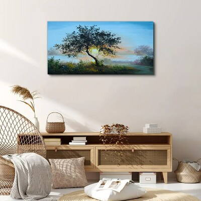 Sunset over the lake Print on canvas