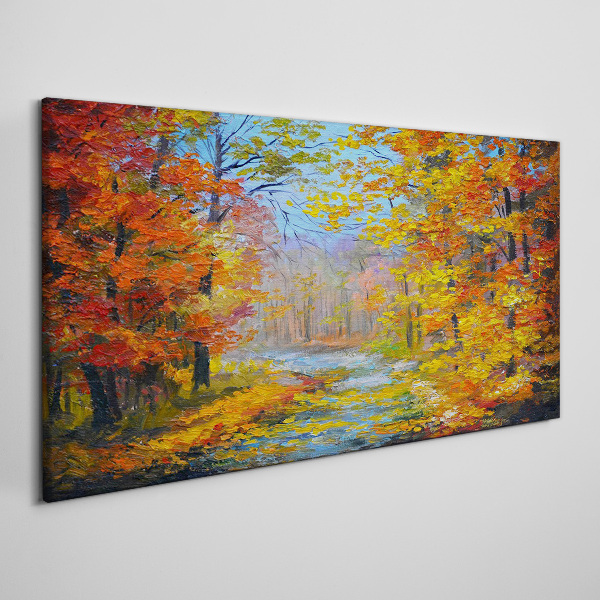 Autumn scenery in the forest Canvas wall art