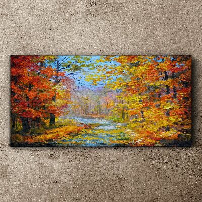 Autumn scenery in the forest Canvas wall art