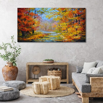 Autumn scenery in the forest Canvas wall art