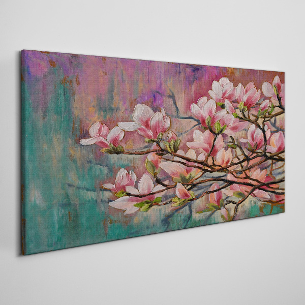 Magnolia flowers against the backdrop of spring Print on canvas