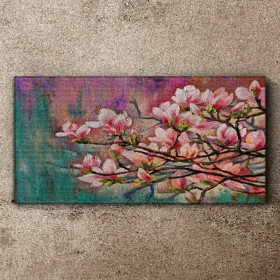 Magnolia flowers against the backdrop of spring Print on canvas