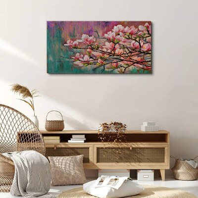 Magnolia flowers against the backdrop of spring Print on canvas