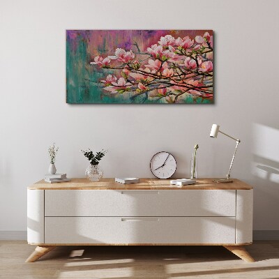 Magnolia flowers against the backdrop of spring Print on canvas