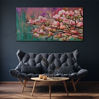 Magnolia flowers against the backdrop of spring Print on canvas