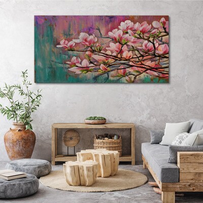 Magnolia flowers against the backdrop of spring Print on canvas