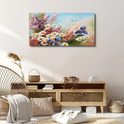 Spring bouquet of flowers in the sun Canvas wall art