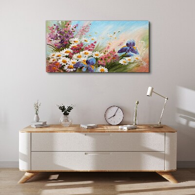Spring bouquet of flowers in the sun Canvas wall art