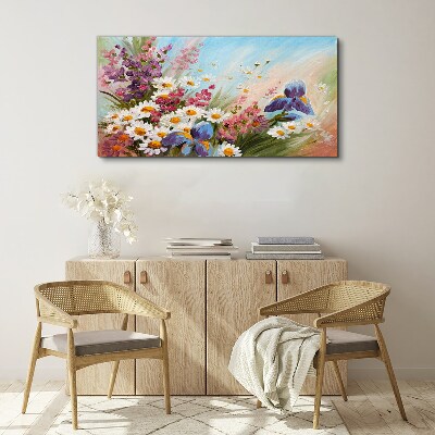 Spring bouquet of flowers in the sun Canvas wall art