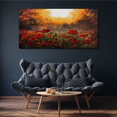 Golden poppies in the morning light Print on canvas