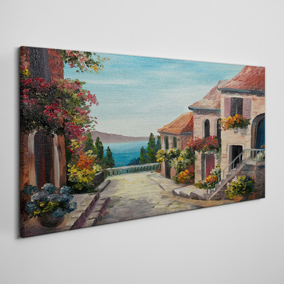 A charming seaside street Print on canvas