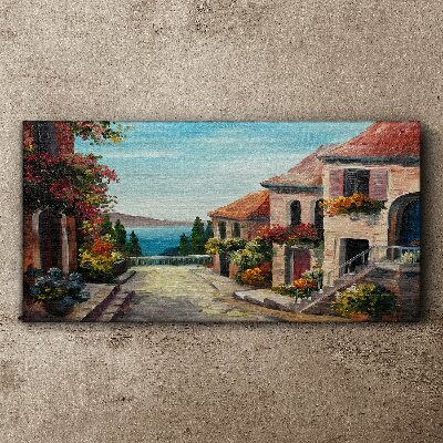 A charming seaside street Print on canvas
