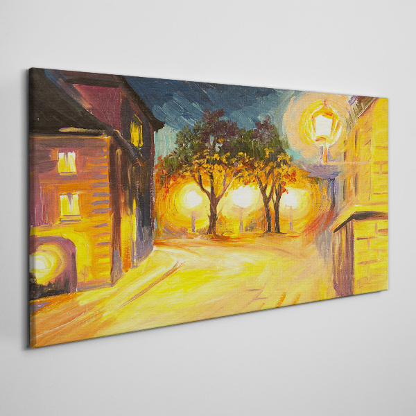 Golden evening in the city Canvas wall art