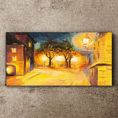 Golden evening in the city Canvas wall art