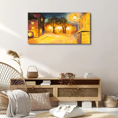 Golden evening in the city Canvas wall art