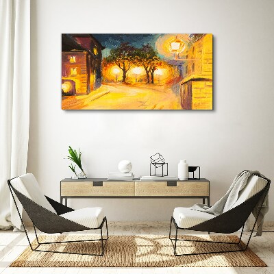Golden evening in the city Canvas wall art