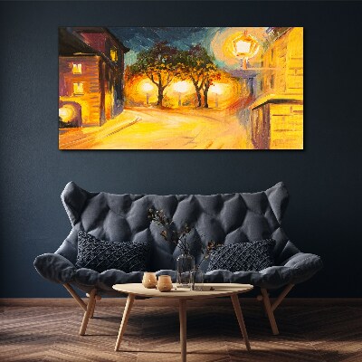 Golden evening in the city Canvas wall art