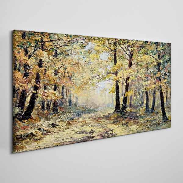 Golden forest in autumn aura Print on canvas