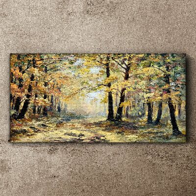 Golden forest in autumn aura Print on canvas