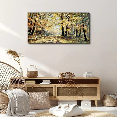 Golden forest in autumn aura Print on canvas