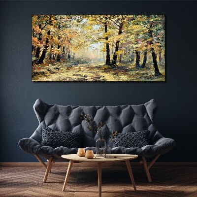 Golden forest in autumn aura Print on canvas