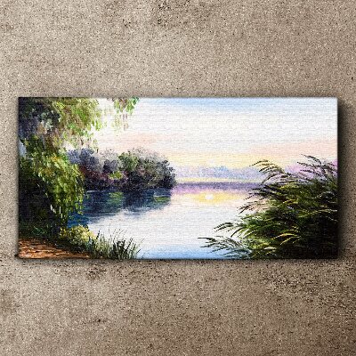 A peaceful landscape by the river Canvas wall art