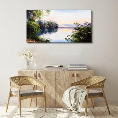 Lake sunset Canvas print