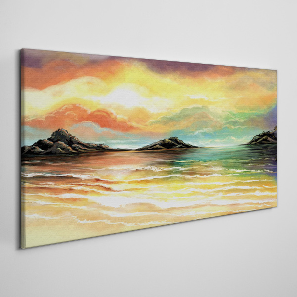 A peaceful sunset over the sea Print on canvas