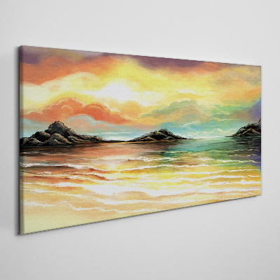A peaceful sunset over the sea Print on canvas