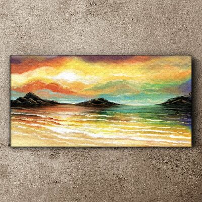 A peaceful sunset over the sea Print on canvas