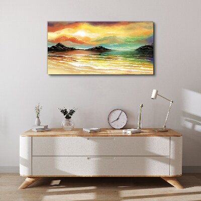 A peaceful sunset over the sea Print on canvas