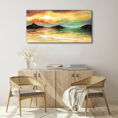 A peaceful sunset over the sea Print on canvas