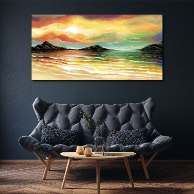 A peaceful sunset over the sea Print on canvas