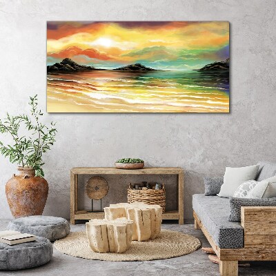 A peaceful sunset over the sea Print on canvas