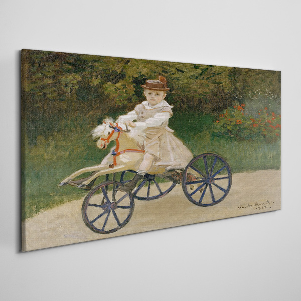 Child on a ride-on Print on canvas