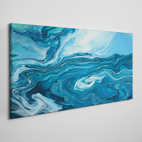 Ocean waves in shades of blue Print on canvas