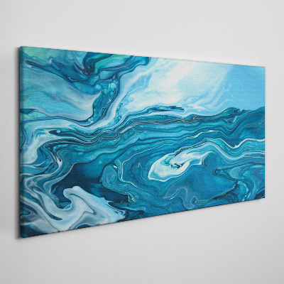 Ocean waves in shades of blue Print on canvas