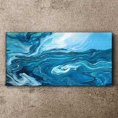 Ocean waves in shades of blue Print on canvas