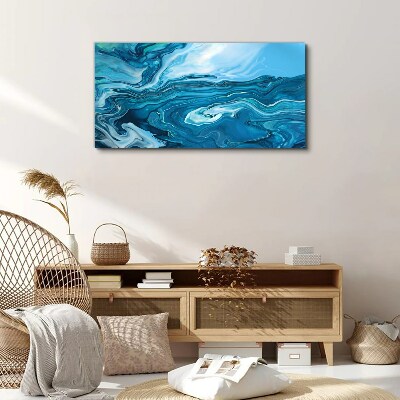 Ocean waves in shades of blue Print on canvas