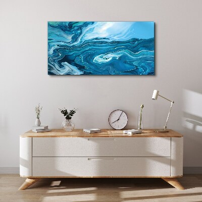 Ocean waves in shades of blue Print on canvas