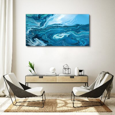 Ocean waves in shades of blue Print on canvas