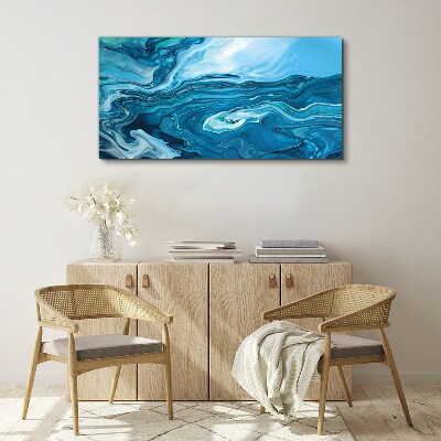 Ocean waves in shades of blue Print on canvas