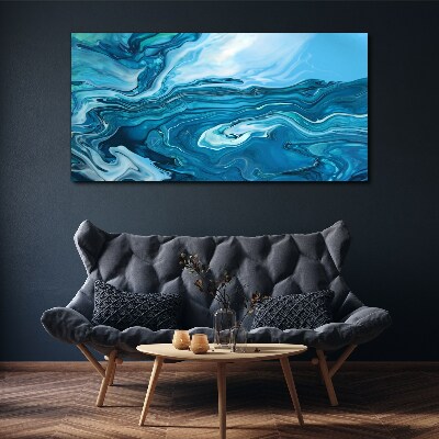 Ocean waves in shades of blue Print on canvas