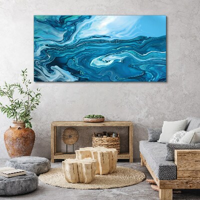 Ocean waves in shades of blue Print on canvas