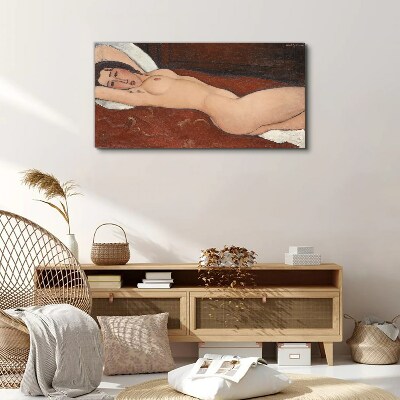 Lying Naked Woman Canvas wall art