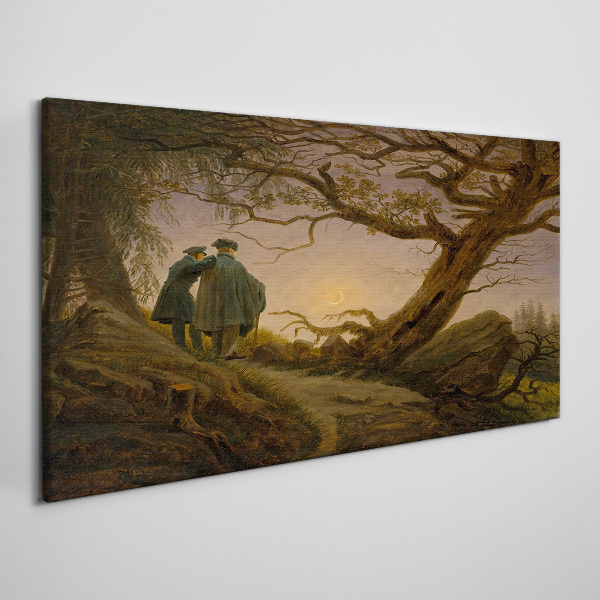 Sunset over the landscape Canvas wall art