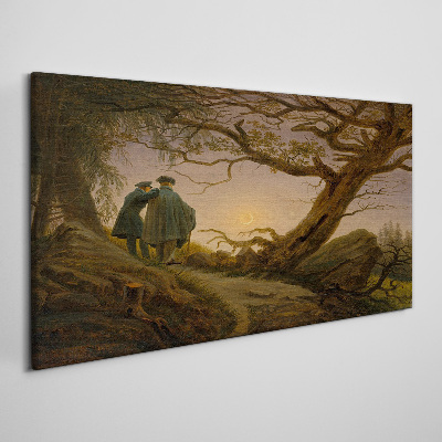Sunset over the landscape Canvas wall art