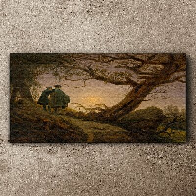 Sunset over the landscape Canvas wall art
