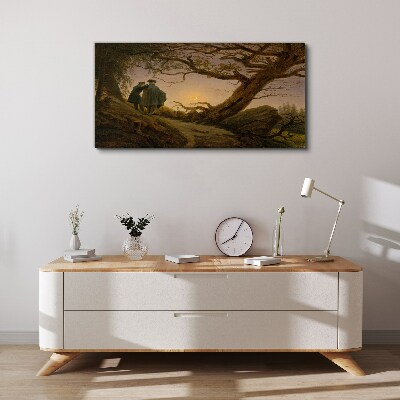 Sunset over the landscape Canvas wall art