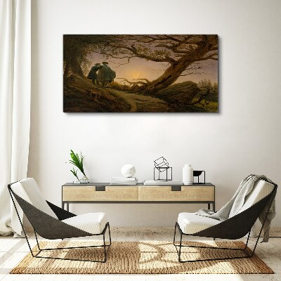 Rock forest nature sun Canvas Wall art